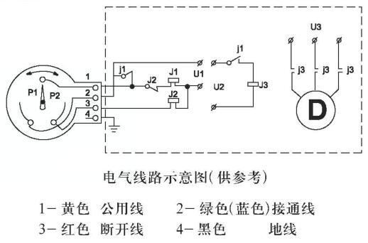 電接點(diǎn)壓力表接線(xiàn)示意圖